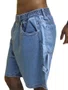 Bermuda De Elástico Masculina Blinca Jogger Bolso Carpinteiro - Jeans
