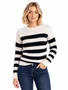Blusa Feminina Cropped Tricot Seeing Double Manga Longa - Bege/Preto