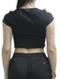 Blusinha Feminina Billabong Notch Manga Curta Estampada - Preto