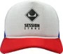 Boné Aba Curva Session Session Clássico Trucker - Branco/Vermelho/Azul