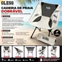 Cadeira de Praia Dobrável Gless Supply Leve Resistente e Super Confortável
