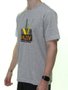 Camiseta Masculina BAZON Etinias Manga Curta Estampada - Cinza Mescla