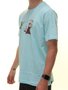 Camiseta Masculina BAZON Zé Manga Curta Estampada - Azul Claro