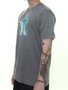 Camiseta Masculina Hurley Silk Surf Manga Curta Estampada - Cinza Mescla Escuro