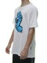 Camiseta Masculina Santa Cruz Screaming Hand Manga Curta Estampada - Branco/Azul