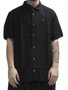 Camisa De Botão Freesurf Visco Manga Curta Estampada - Preto