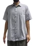 Camisa De Botão Masculina Plano C Grindline Manga Curta Estampada - Preto/Branco