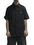 Camisa De Botão Masculina Wats Mac Power Nylon Manga Curta Estampada - Preto