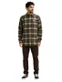 Camisa De Botão Masculina Xadrez Plano C Dryland Flannel - Verde/Bege