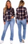 Camisa Flanela Feminina DcShoes Star basic - Preto/Laranja/Cinza