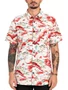 Camisa Masculina Rip Curl Shipwrecks Manga Curta Estampadada - Branco/Bordô