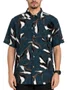 Camisa Masculina South to South Blue Manga Curta - Azul Floral