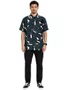 Camisa Masculina South to South Blue Manga Curta - Azul Floral