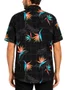 Camisa Masculina South To South Nigh Manga Curta Estampada - Preto/Folhas