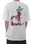 Camiseta Big Masculina Diamond Flowers Manga Curta Estampada - Branco
