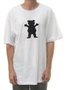 Camiseta Big Masculina Grizzly Og Bear Manga Curta Estampada - Branco