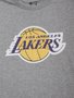 Camiseta Big Masculina New Era Logo Lakers Manga Curta Estampada - Cinza/Mescla