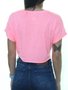Camiseta Feminina Cropped Santta Mare Baisc Manga Curta - Rosa Neon