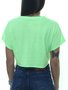 Camiseta Feminina Cropped Santta Mare Baisc Manga Curta - Verde Neon
