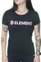 Camiseta Feminina Element Logo Manga Curta Estampada - Preto