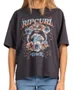 Camiseta Feminina Rip Curl Pacific Coast Manga Curta Estampada - Preto Estonado