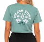 Camiseta Feminina Volcom Silk Mc Bloom Manga Curta Estampada - Verde