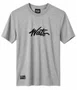 Camiseta Infantil Wats Tag Mid Logo Manga Curta Estampada - Cinza