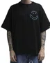 Camiseta Masculina Baw Oversized Iron Baw X Smilley Manga Curta Estampada - Preto