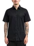 Camiseta Masculina Botão HB Deluxe Manga Curta - Preto