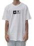 Camiseta Masculina DC Camo Flag Box Manga Curta Estampada - Branco