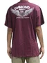 Camiseta Masculina Diamond Polo Varsity Wings Manga Curta Estampada - Bordo