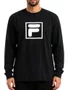 Camiseta Masculina Fila M/L Box Manga Longa Estampada - Preto