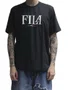 Camiseta Masculina Fila Regular Italy Letter Manga Curta Estampada - Preto