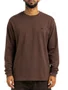 Camiseta Masculina Freesurf Logo Manga Longa Estampada - Marrom