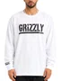 Camiseta Masculina Grizzly Og Stamp Manga Longa - Branco