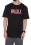 Camiseta Masculina Grizzly Stamp Manga Curta Estampada - Preto