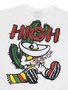 Camiseta Masculina High Arriba Manga Curta Estampada - Branco