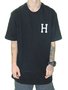 Camiseta Masculina HUF Essentials Classic H Manga Curta Estampada - Preto