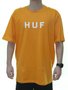 Camiseta Masculina HUF Essentials OG Logo Manga Curta Estampada - Laranja
