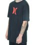 Camiseta Masculina Hurley Icon Manga Curta Estampada - Preto