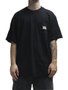 Camiseta Masculina Lay Back Pocket Manga Curta Estampada - Preto