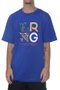 Camiseta Masculina LRG Stacked Manga Curta Estampada - Azul