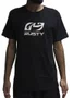 Camiseta Masculina Manga Curta Estampada Rusty Tuning - Preto