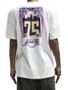 Camiseta Masculina New Era Action Sunset Lakers Manga Curta Estampada - Off White