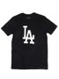 Camiseta Masculina New Era Logo Dodgers Manga Curta Estampada - Preto