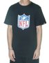 Camiseta Masculina New Era Logo NFL Manga Curta Estampada - Preto
