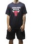 Camiseta Masculina New Era NBA Basic Manga Curta Estampada - Preto