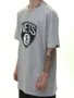 Camiseta Masculina New Era NBA Brooklyn Nets Manga Curta Estampada - Cinza/Mescla