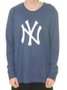 Camiseta Masculina New Era Yankees Manga Longa Estampada - Marinho