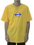 Camiseta Masculina New History Logo Circle Manga Curta Estampada - Amarelo